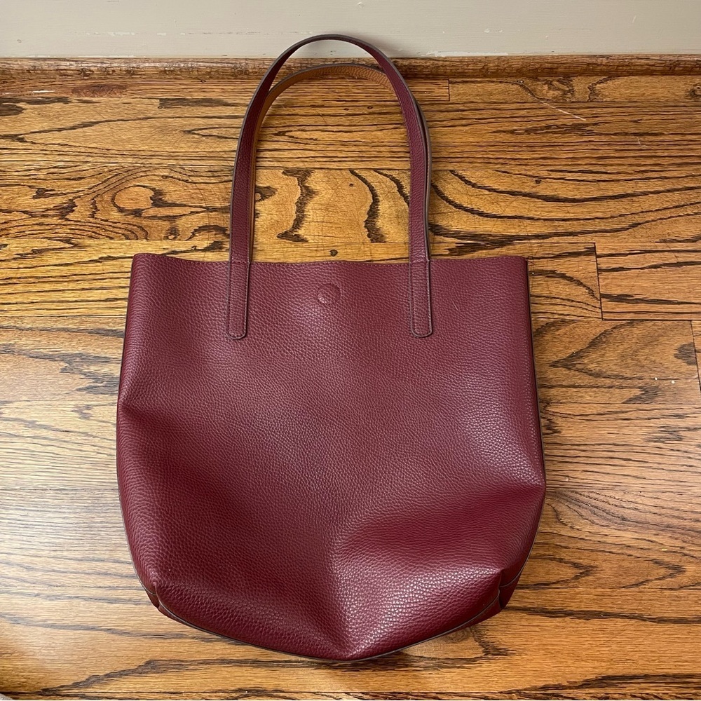 Maroon/Brown Faux Leather Bag